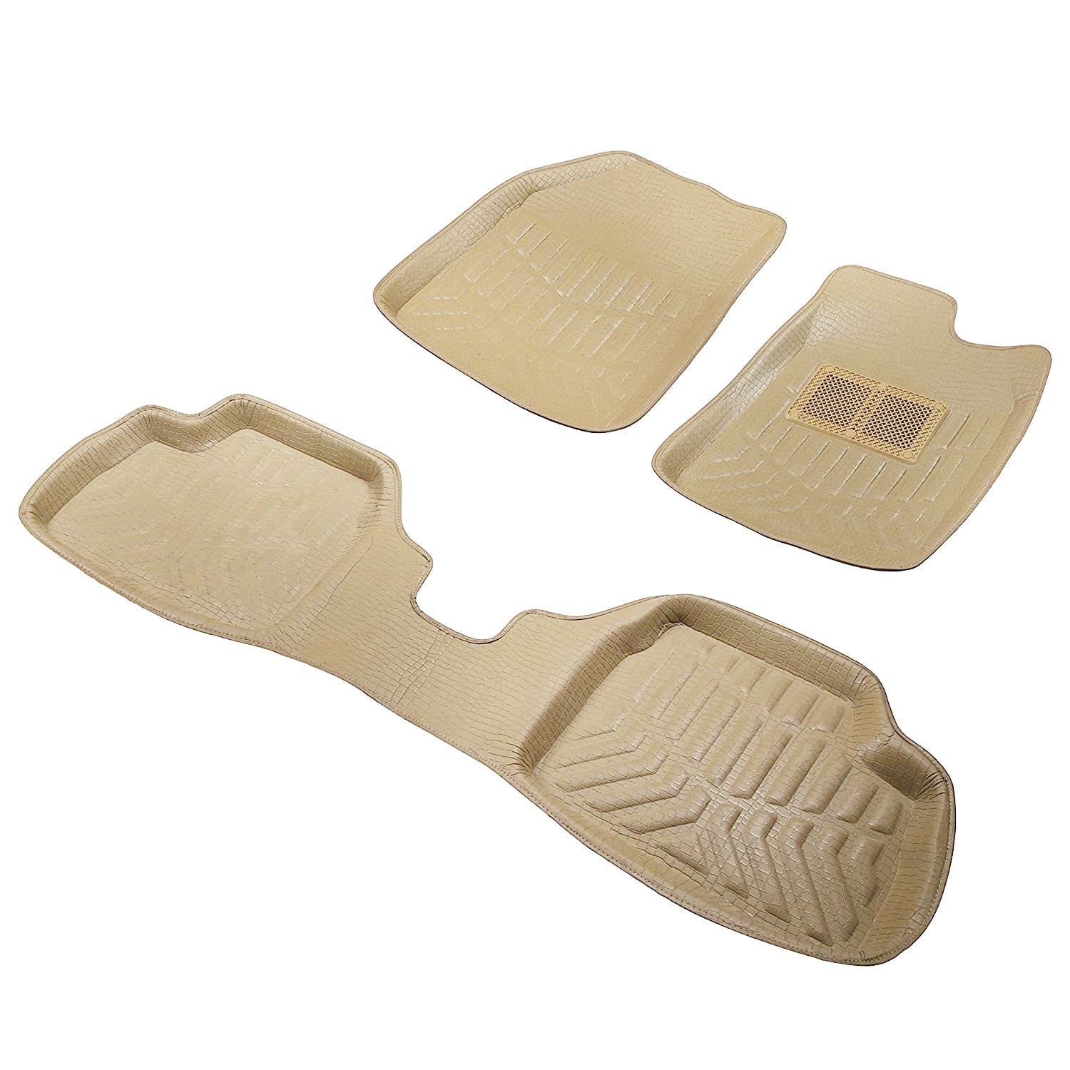Drivn 3D Customised Car Floor Mat for Mahindra KUV 100 - Beige (Set of 3)
