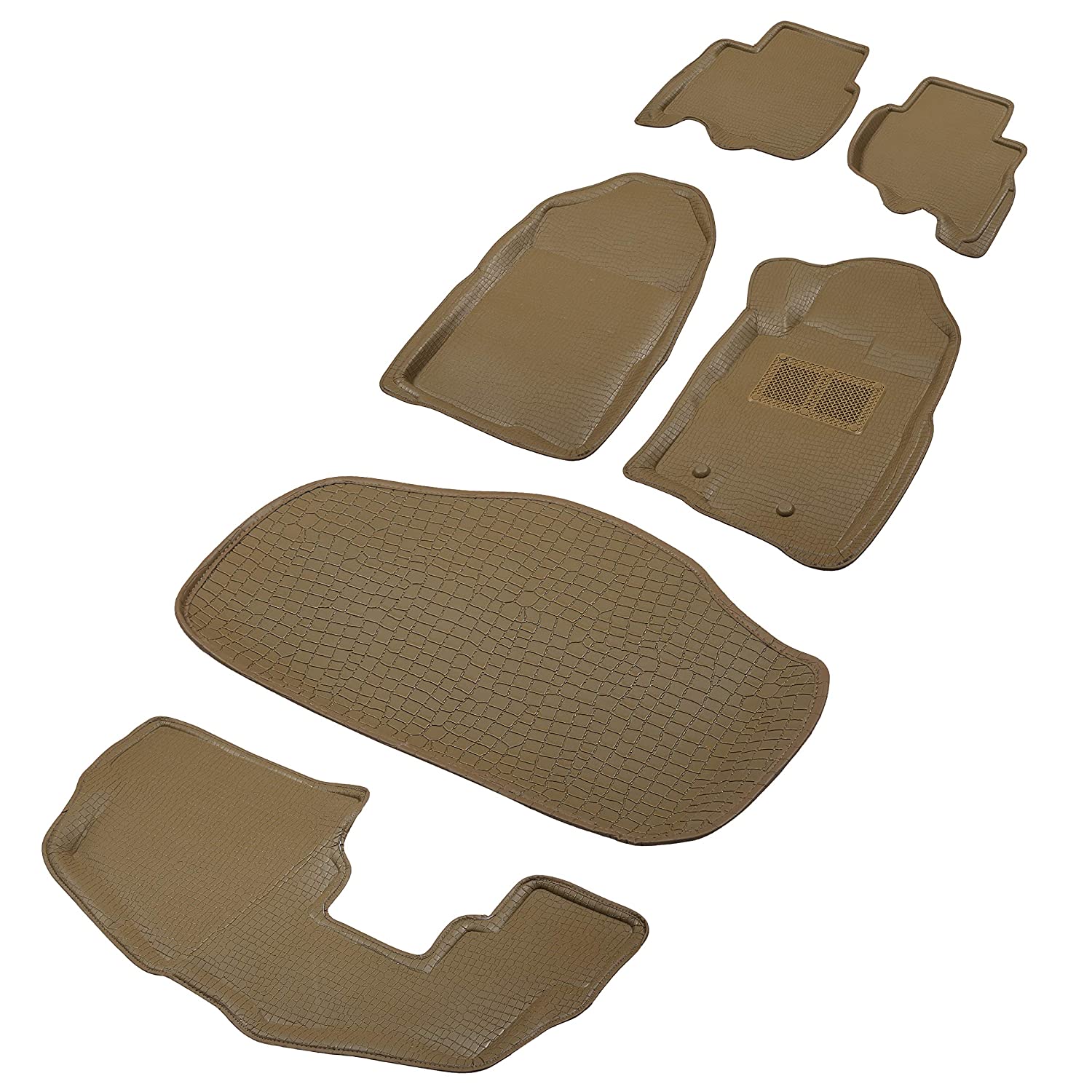Drivn 3D Customised Car Floor Mat for Honda Amaze - Beige (Set of