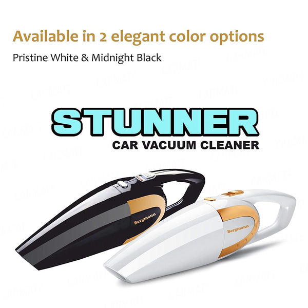 Bergmann Stunner Car Vacuum Cleaner with Stainless Steel HEPA Filter (White)