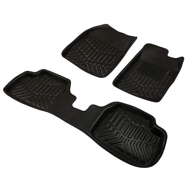 Drivn 3D Customised Car Floor Mat for Honda Amaze - Black (Set of 3)