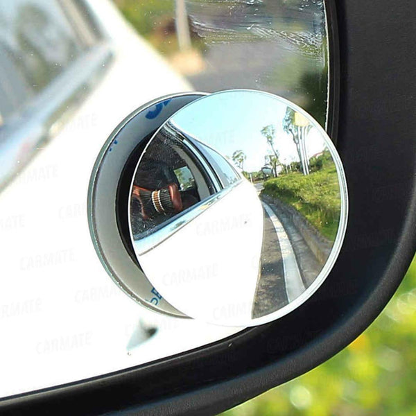 Carex Ipop Blind Spot Mirror, 2" Round HD Glass Frameless Convex Rear View Mirror Cars/Trucks/Vans, Pack of 2 - CARMATE®