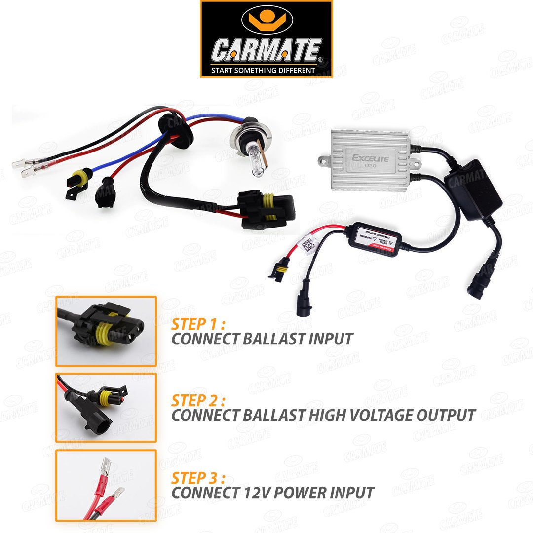 Excelite Car HID Kit (55W) 6000K With Canbus & Ballast For Tata Hexa - CARMATE®
