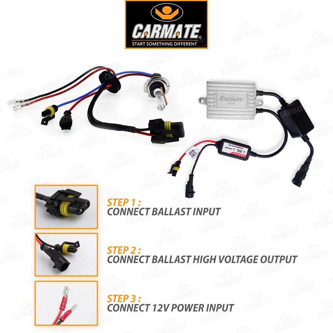 Excelite Car HID Kit (55W) 6000K With Canbus & Ballast For Skoda Rapid 2015 - CARMATE®