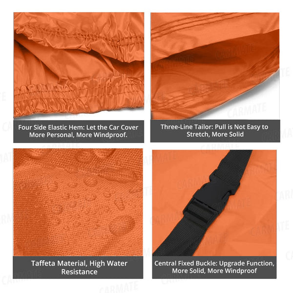 Carmate Parachute Car Body Cover (Orange) for Mahindra - Thar - CARMATE®