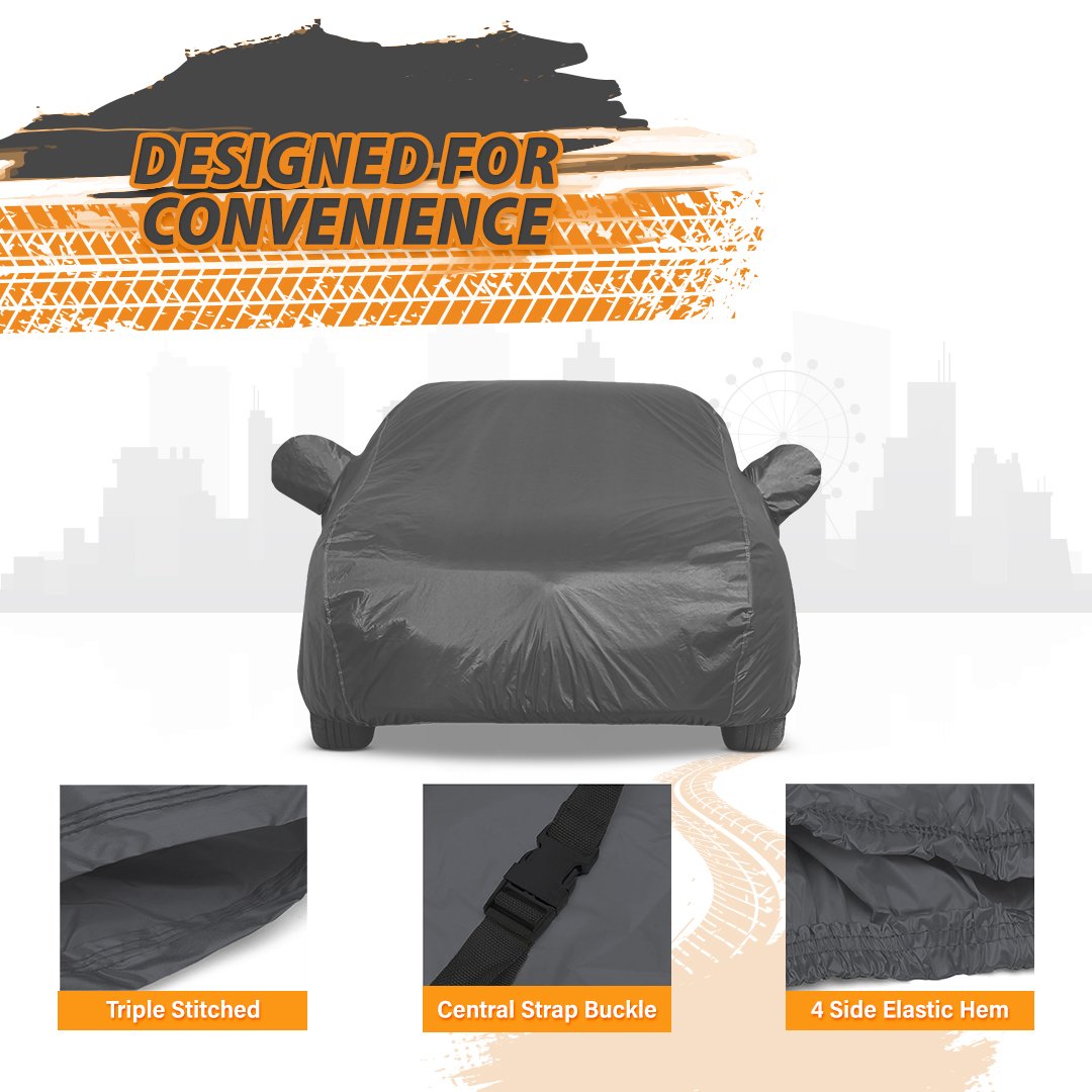 Carmate Custom Fit Matty Car Body Cover For Mahindra Thar - (Grey)