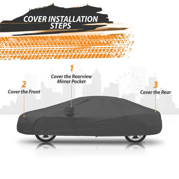 Carmate Custom Fit Matty Car Body Cover For Tata Nexon Ev - (Grey)