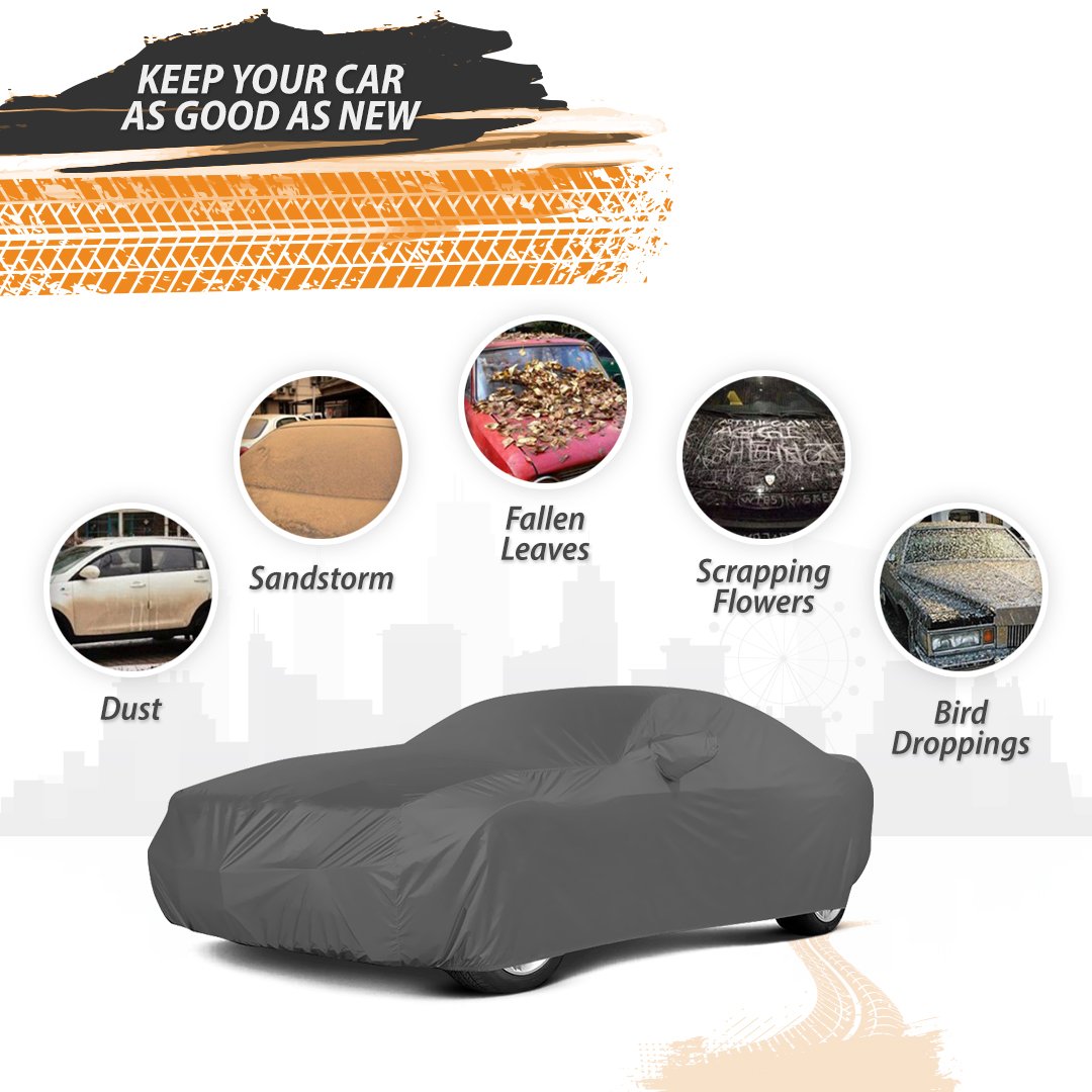 Carmate Custom Fit Matty Car Body Cover For Tata Zest - (Grey)