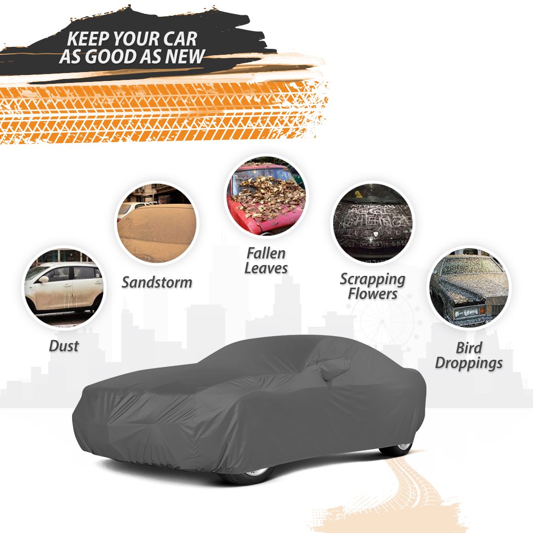 Carmate Custom Fit Matty Car Body Cover For Maruti Baleno Sedan - (Grey)