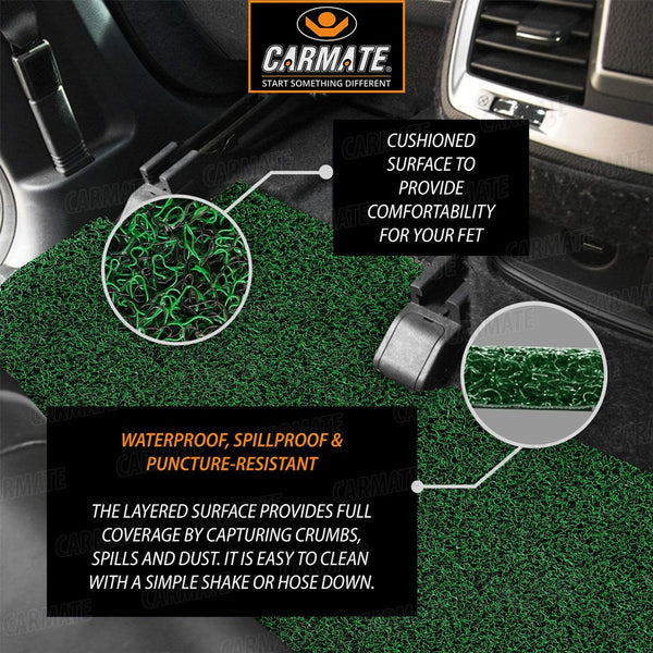 Carmate Double Color Car Grass Floor Mat, Anti-Skid Curl Car Foot Mats for Maruti Old Swift