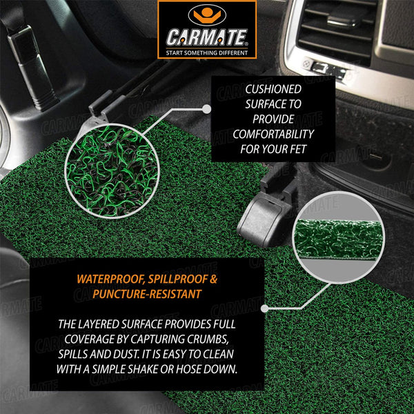Carmate Double Color Car Grass Floor Mat, Anti-Skid Curl Car Foot Mats for Maruti Brezza