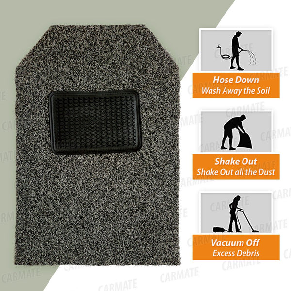 Carmate Double Color Car Grass Floor Mat, Anti-Skid Curl Car Foot Mats for Tata Zest