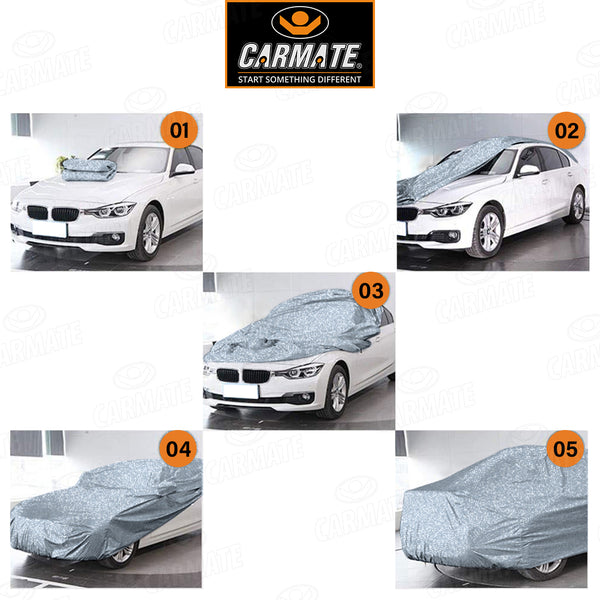 Carmate Guardian Car Body Cover 100% Water Proof with Inside Cotton (Silver) for Skoda - Rapid