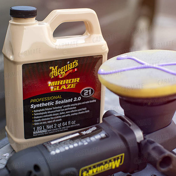 Meguiar’s Mirror Glaze Professional Synthetic Sealant 2.0 Hydrophobic Polymer Technology Advanced Car Paint Care Long Lasting Gloss Water Beading - CARMATE®