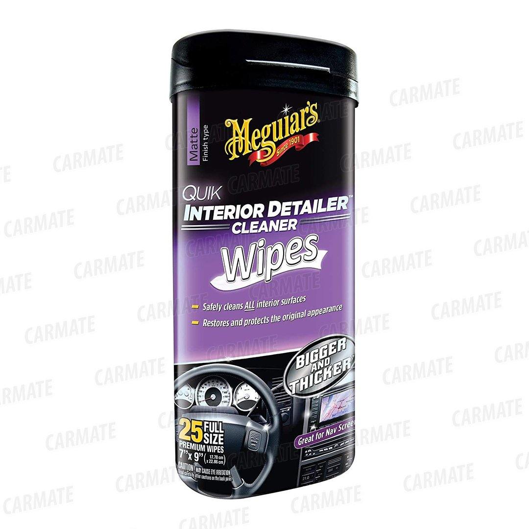 Meguiar's Quick Interior Detailer Wipes 25s 7" x 9" One Step Cleaning and Protection for All Interiors - CARMATE®