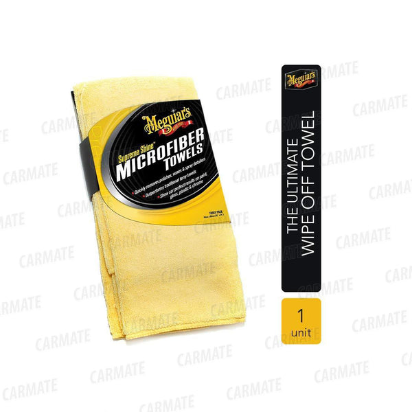 MEGUIAR'S Supreme Shine Thick Deep Microfibre Dual-Sided Washable High Absorbent Car Cleaning Towel - CARMATE®