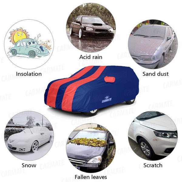Carmate Passion Car Body Cover (Red and Blue) for  Hyundai - Eon - CARMATE®