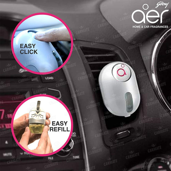 Godrej aer click, Car Vent Air Freshener Kit - Petal Crush Pink (10g) - CARMATE®