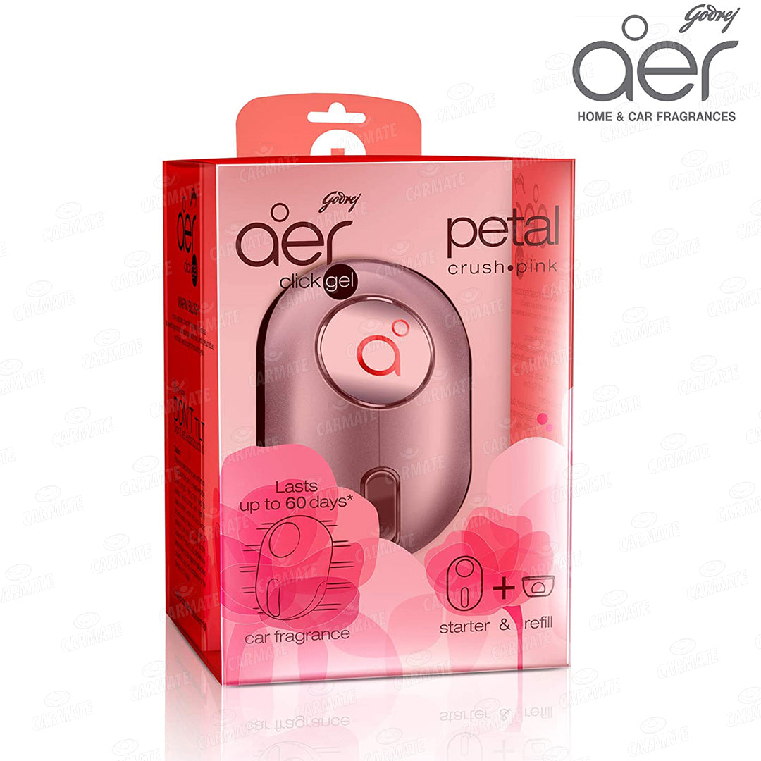 Godrej aer click, Car Air Freshener Refill Pack - Petal Crush Pink (10g) - CARMATE®