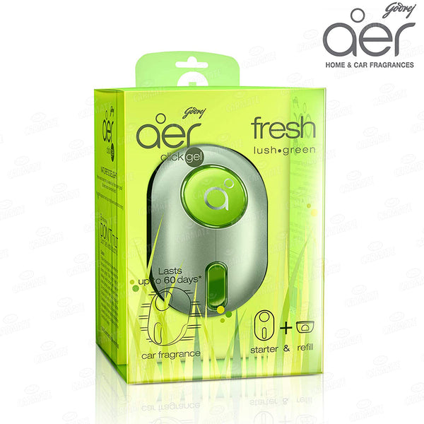Godrej aer click, Car Vent Air Freshener Kit - Fresh Lush Green (10g) - CARMATE®