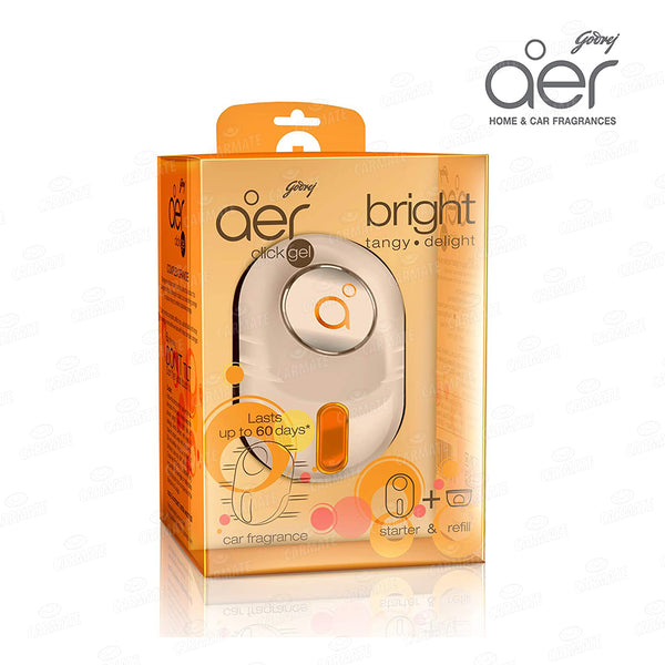 Godrej aer click, Car Vent Air Freshener Kit - Bright Tangy Delight (10g) - CARMATE®