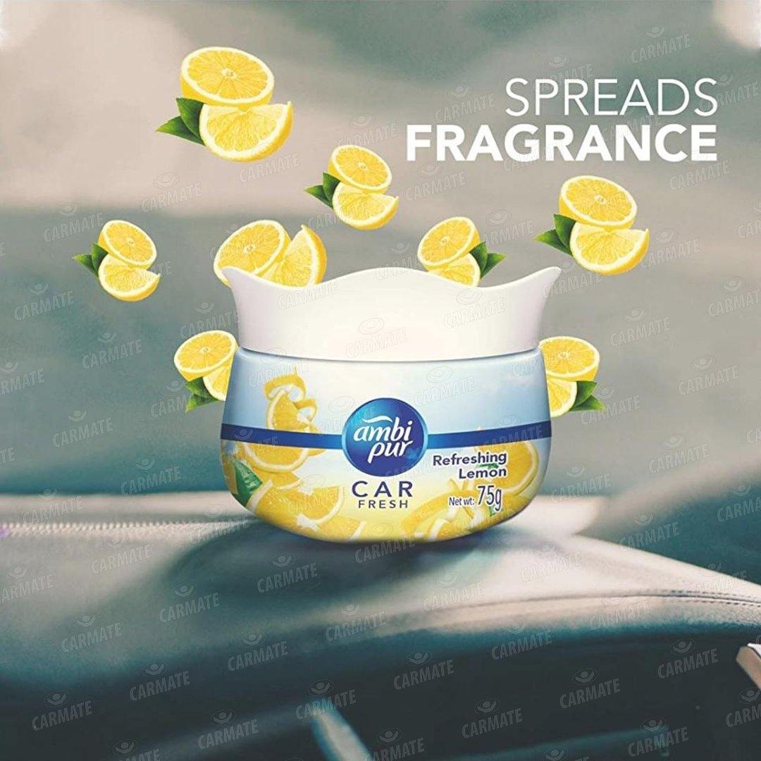 Ambi Pur Car Freshener Gel, Refreshing Lemon, 75 g - CARMATE®