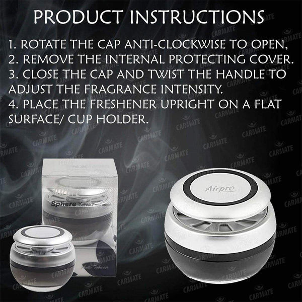 Airpro Sphere-Anti Tobacco Car Air Freshener/Car Perfume Gel (40 g) - CARMATE®