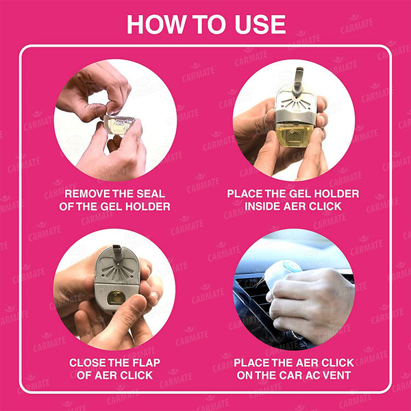Godrej aer click, Car Vent Air Freshener Kit - Petal Crush Pink (10g) - CARMATE®
