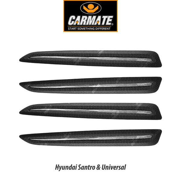 CARMATE Customized Black Car Bumper Scratch Protector for Hyundai Santro 2018 - Set of 4