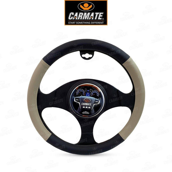 Carmate Car Steering Cover Ring Type Sporty Grip (Black and Camel) For Nissan - Micra (Medium) - CARMATE®