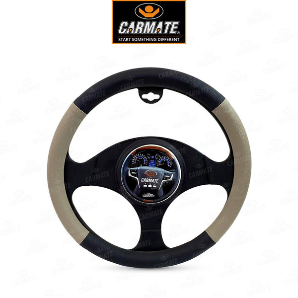 Carmate Car Steering Cover Ring Type Sporty Grip (Black and Camel) For Datsun - Go Plus (Medium) - CARMATE®