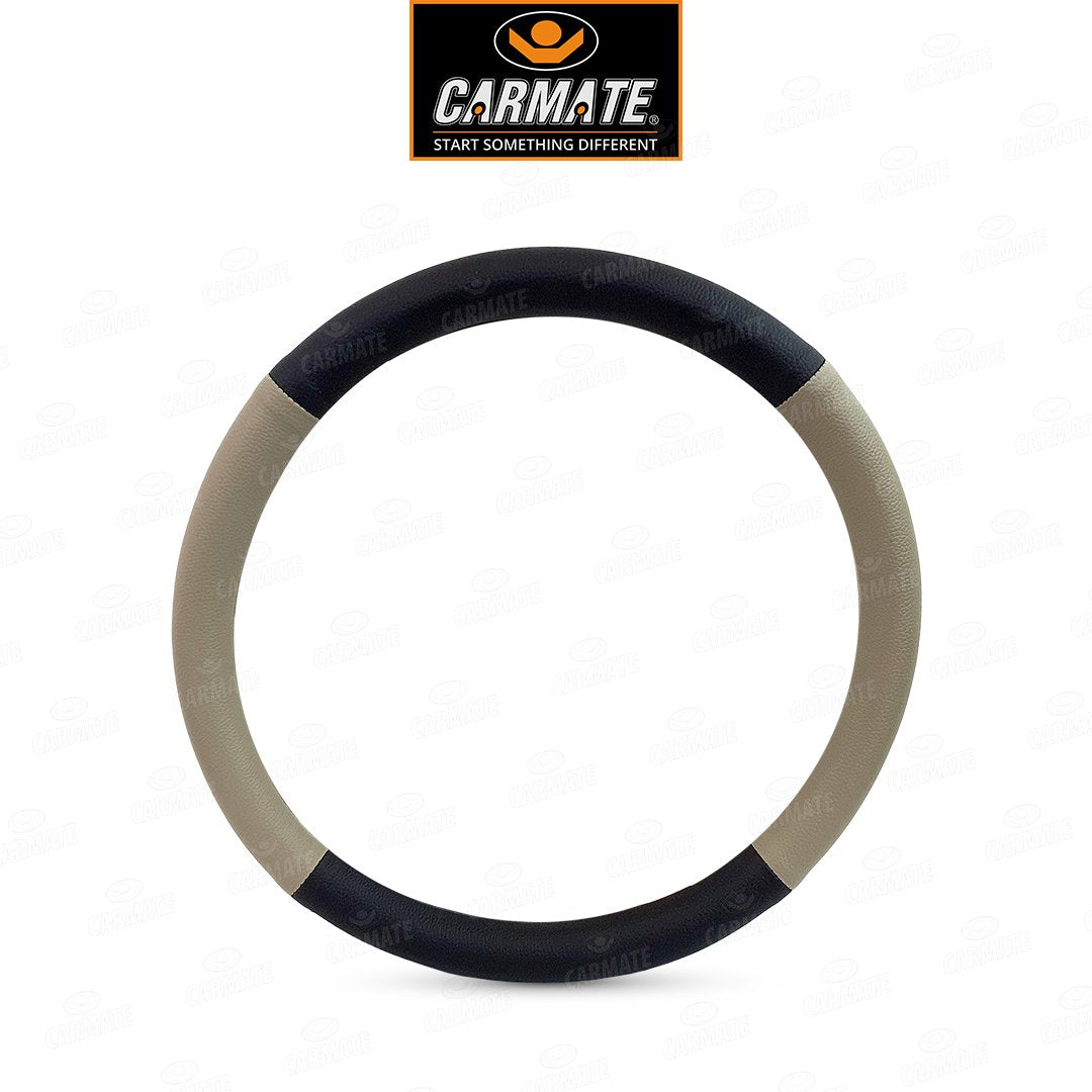 Carmate Car Steering Cover Ring Type Sporty Grip (Black and Camel) For Toyota - Etios Cross (Medium) - CARMATE®