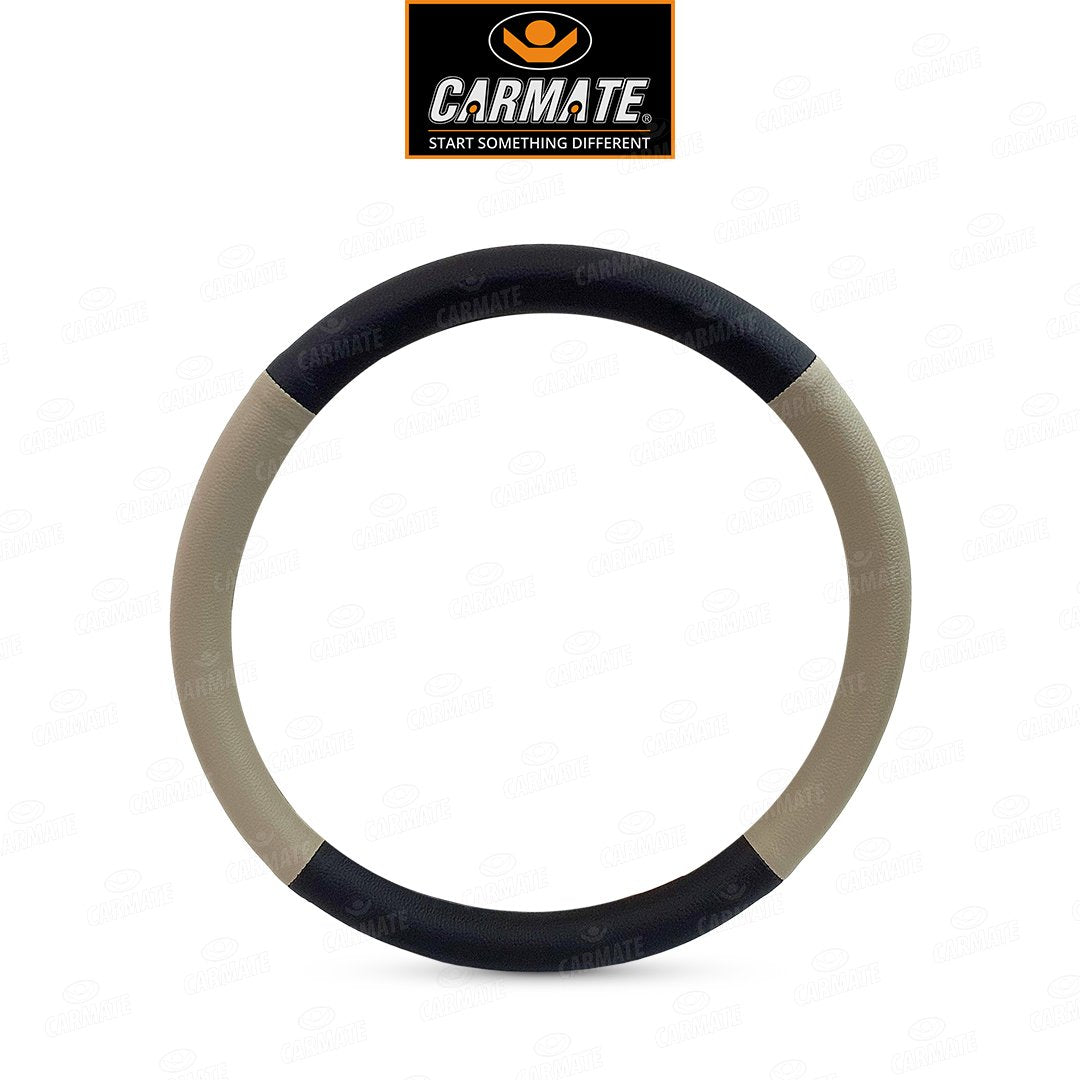 Carmate Car Steering Cover Ring Type Sporty Grip (Black and Camel) For Toyota - Yaris (Medium) - CARMATE®