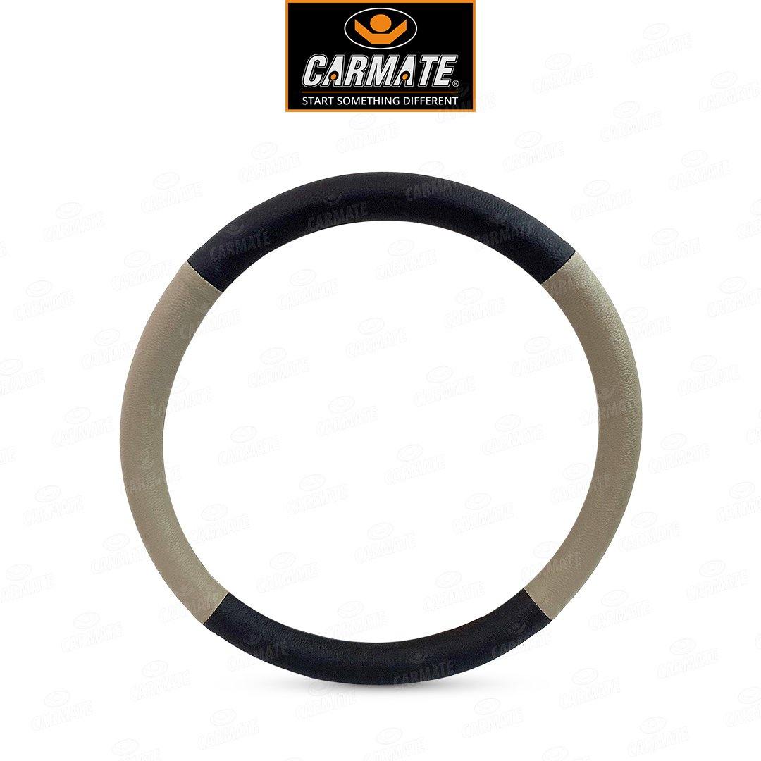 Carmate Car Steering Cover Ring Type Sporty Grip (Black and Camel) For Tata - Tigor (Medium) - CARMATE®