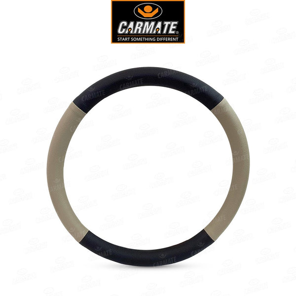 Carmate Car Steering Cover Ring Type Sporty Grip (Black and Camel) For Volkswagon - Ameo (Medium) - CARMATE®