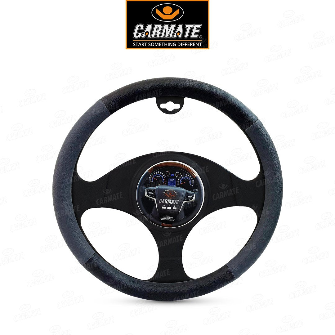 Carmate Car Steering Cover Ring Type Sporty Grip (Black and Grey) For Skoda - Laura (Medium) - CARMATE®