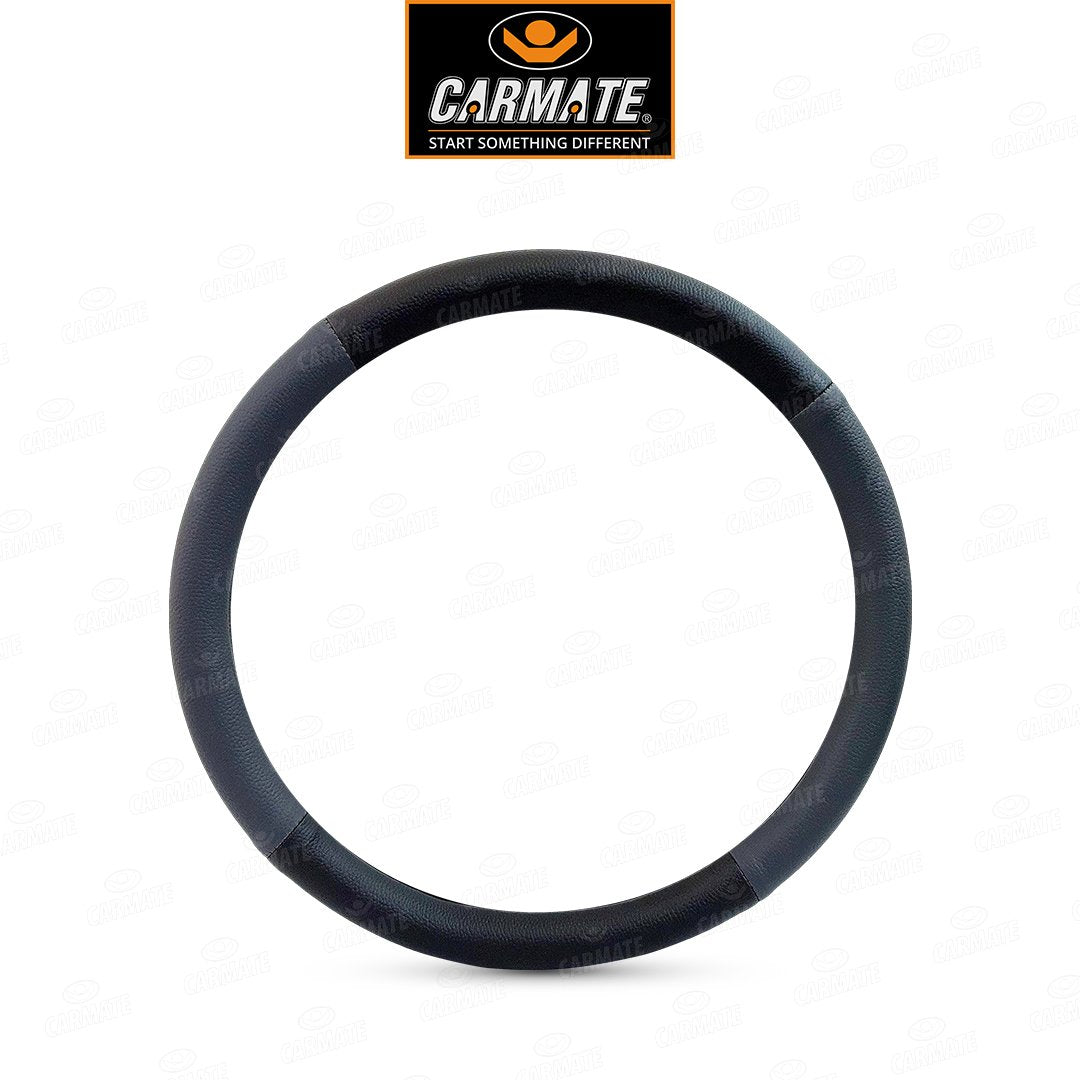 Carmate Car Steering Cover Ring Type Sporty Grip (Black and Grey) For Hyundai - Sonata Fludic (Medium) - CARMATE®