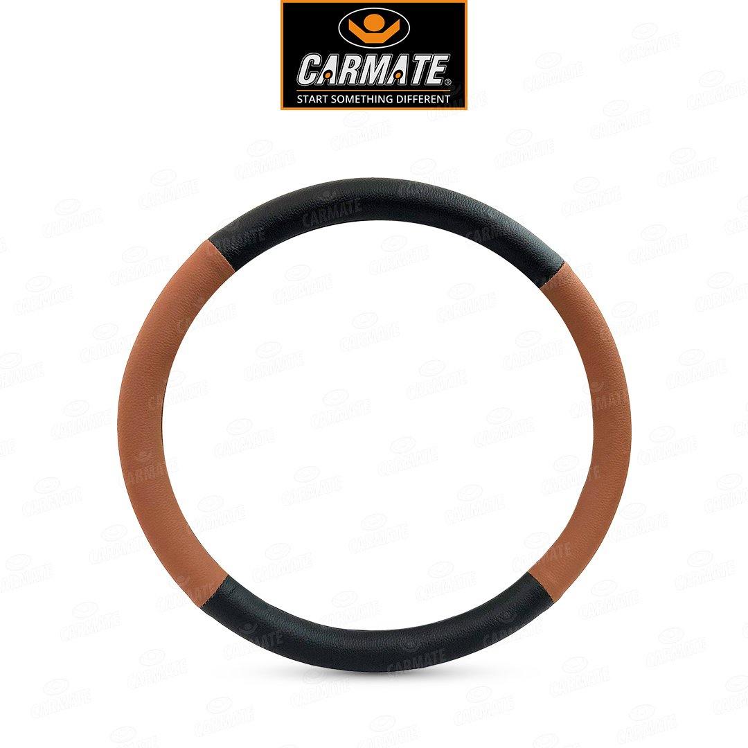 Carmate Car Steering Cover Ring Type Sporty Grip (Black and Tan) For Maruti - Swift Dzire 2017 (Medium) - CARMATE®