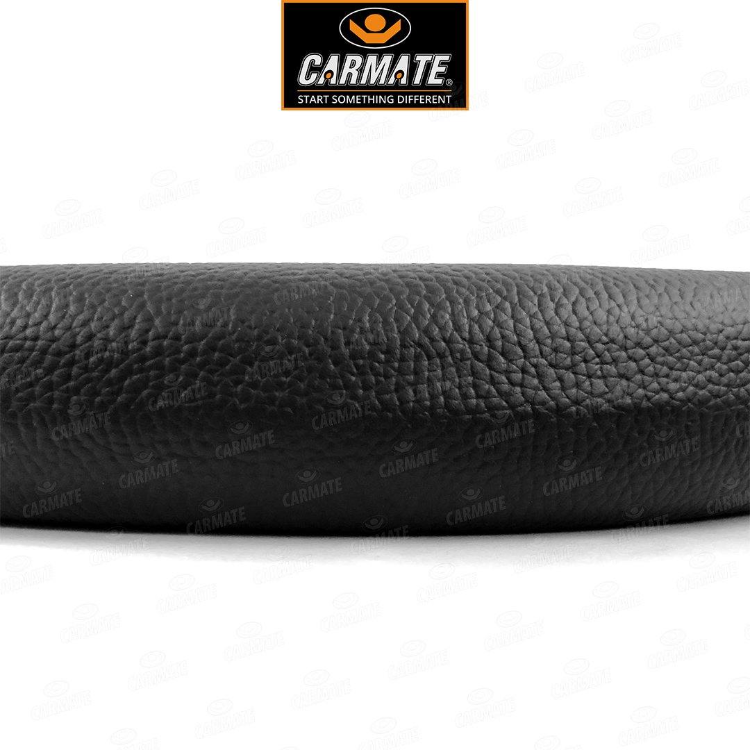 Carmate Car Steering Cover Ring Type Sporty Grip (Black and Tan) For Renault - Kwid (Medium) - CARMATE®