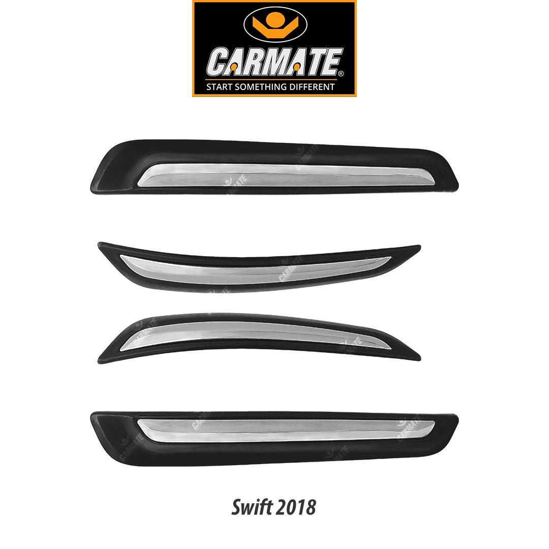 CARMATE Customized Black Car Bumper Scratch Protector for Maruti Suzuki Swift 2018 - Set of 4