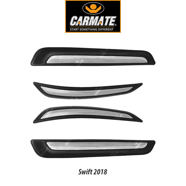 CARMATE Customized Black Car Bumper Scratch Protector for Maruti Suzuki Swift 2018 - Set of 4
