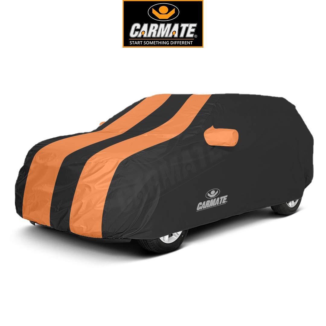 Carmate Passion Car Body Cover (Black and Orange) for Maruti - Brezza - CARMATE®